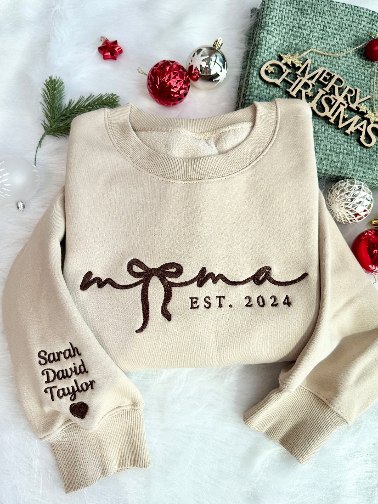 50% OFF🎄Custom Bow Mama Est Hoodie🎀Sweatshirt