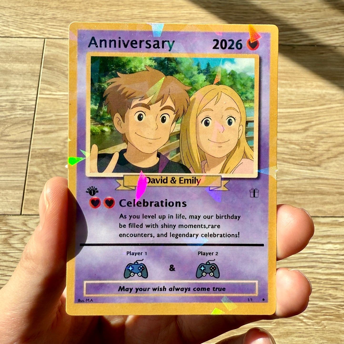 50% OFF💕Custom Anniversary Card Couple Photo Anime Style