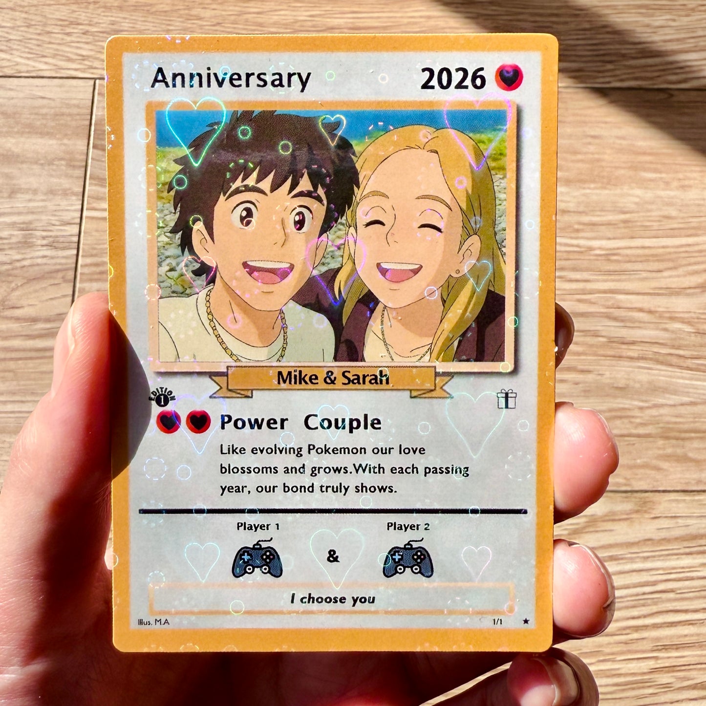 50% OFF💕Custom Anniversary Card Couple Photo Anime Style
