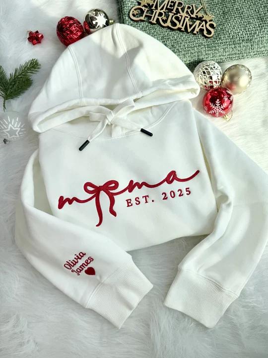 50% OFF🎄Custom Bow Mama Est Hoodie🎀Sweatshirt