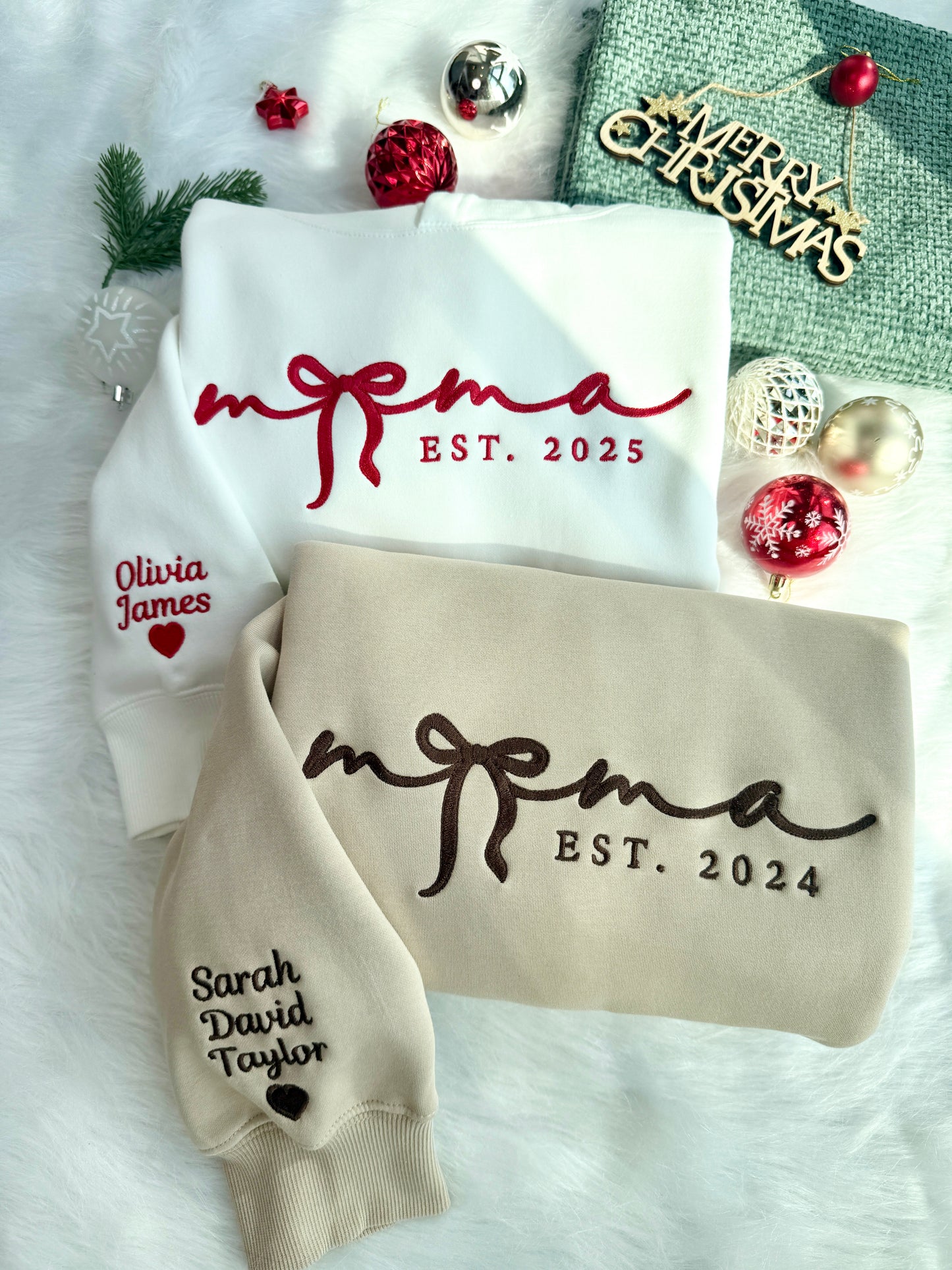 50% OFF🎄Custom Bow Mama Est Hoodie🎀Sweatshirt