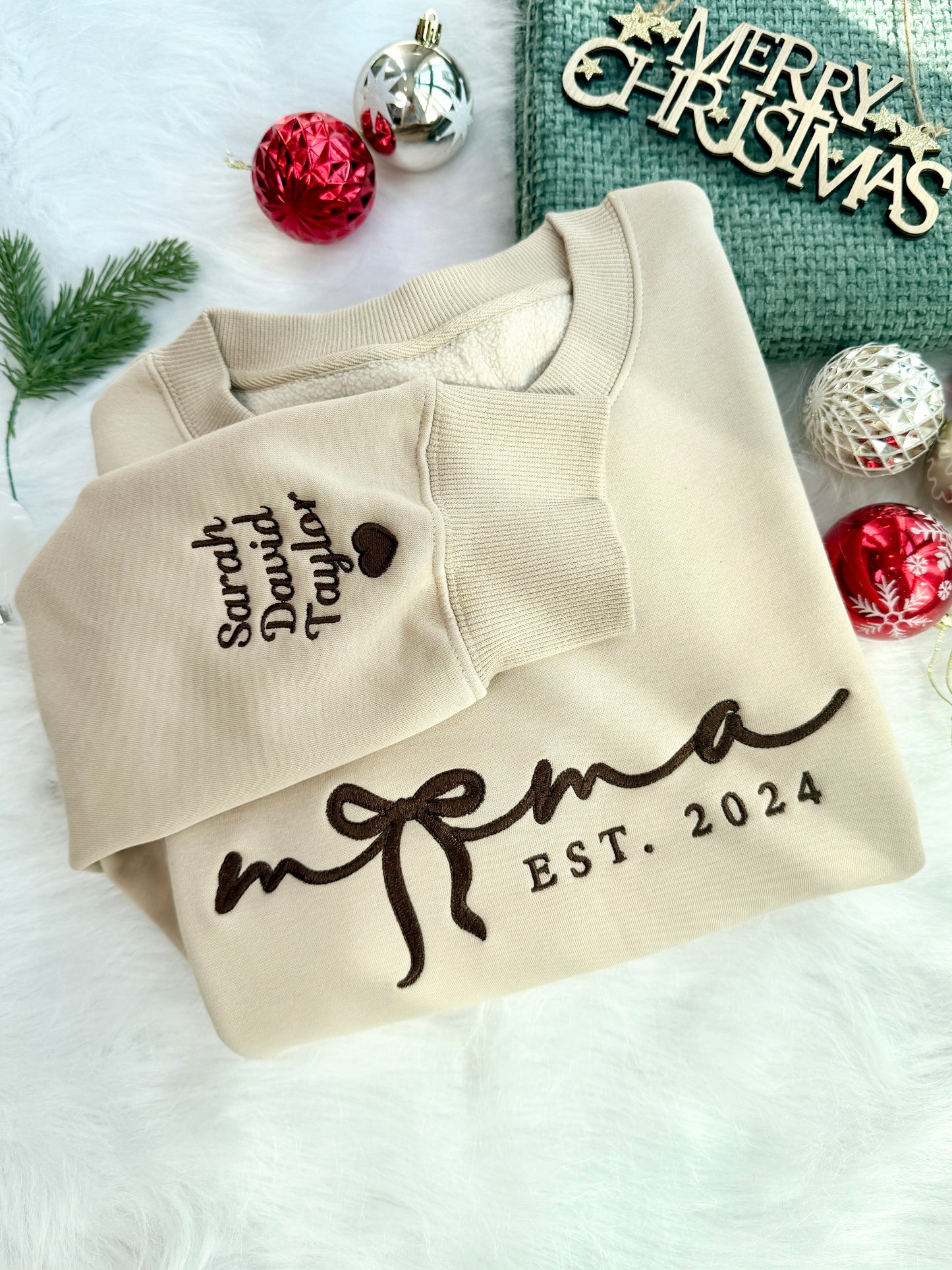 50% OFF🎄Custom Bow Mama Est Hoodie🎀Sweatshirt