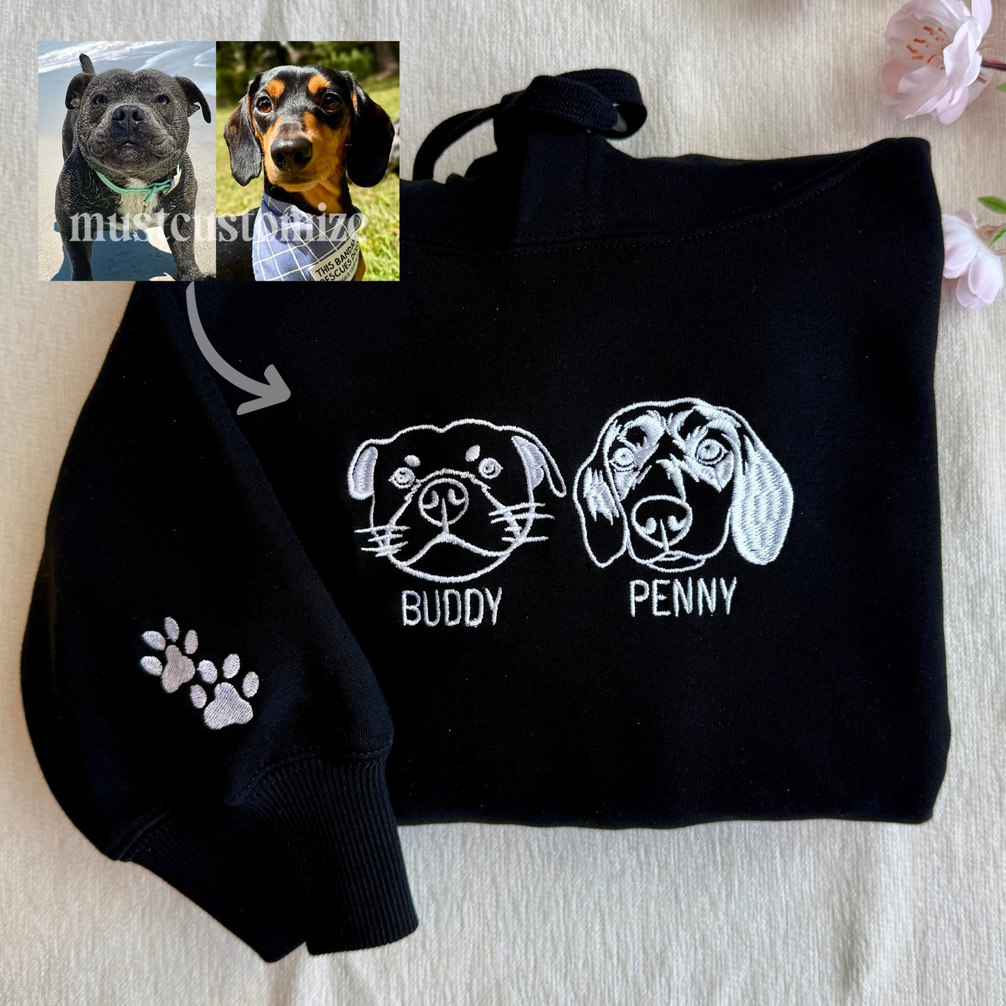 50% OFF🔥Custom Pet Portrait Hoodie💕Sweatshirt