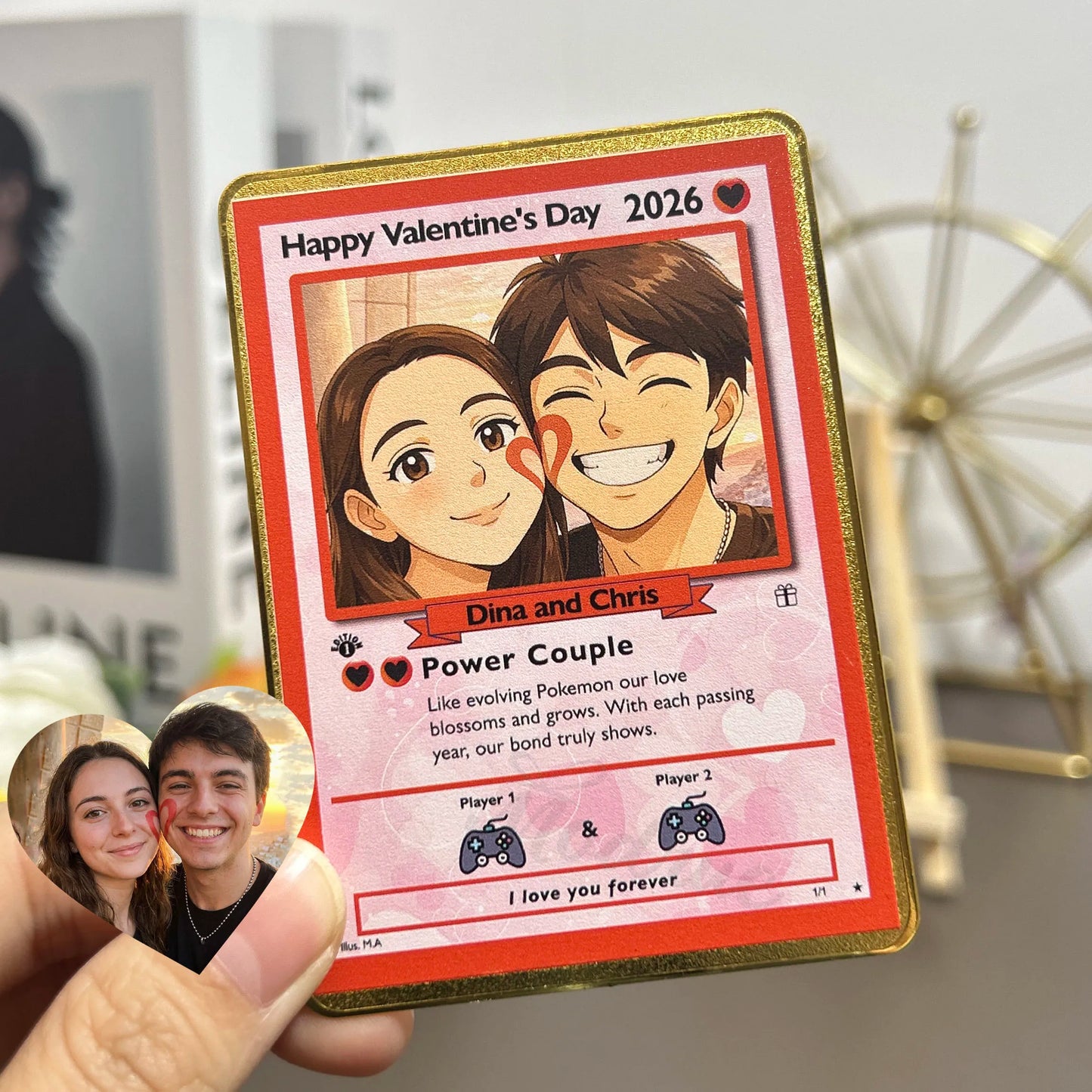 50% OFF💕Custom Anniversary Card Couple Photo Anime Style