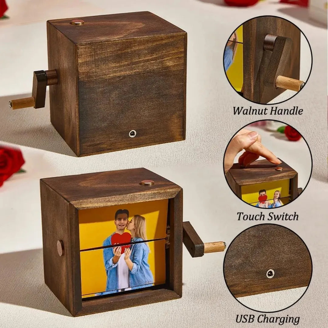 50% OFF❤️Personalized Hand-Crank Photo Display Box